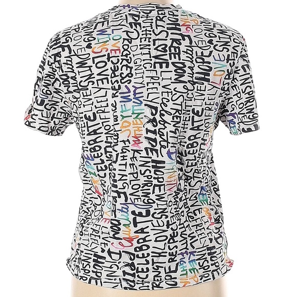 Athleta Size XXS Organic Daily Relaxer Elation Graphic Tee Pride Limited Edition - Picture 3 of 6